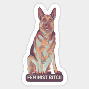 German Shepherd Is A Feminist Sticker